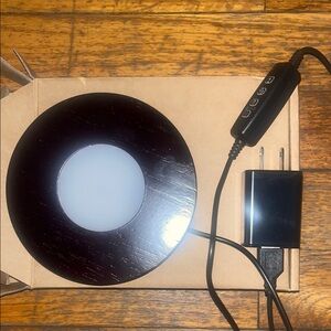 Black Circular LED Light with Remote
